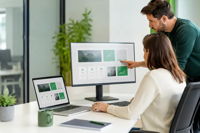 Professional web development workspace visual